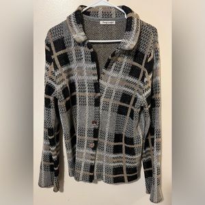 Firenze in Maglia Italian made lambswool blend plaid cardigan women’s M